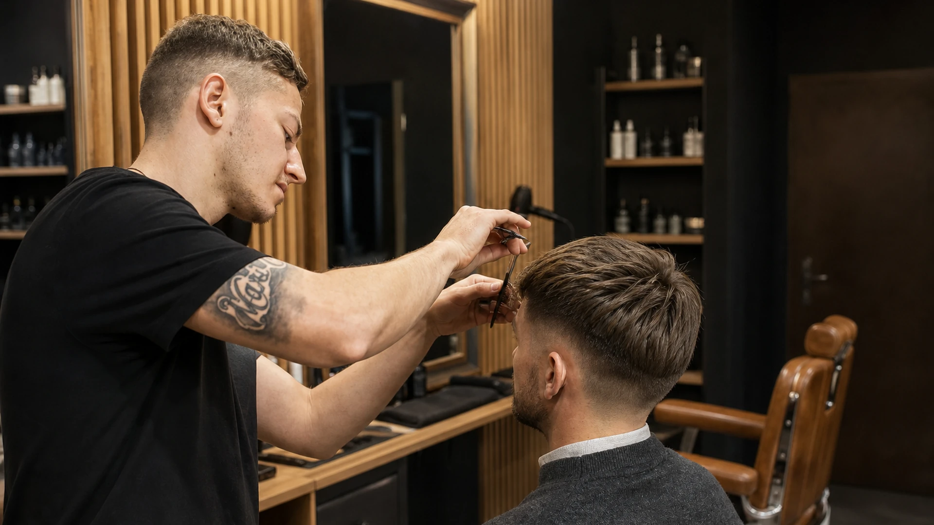Corte en SportMan Peluqueros, Granada.