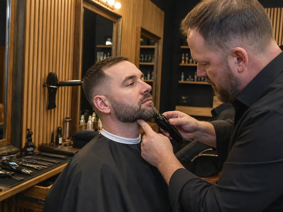 Perfilado de barba con máquina en SportMan, Granada.